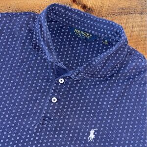Polo Golf Mens Short Sleeve Polo Shirt Cards All Over Print Cotton Blue Size XXL
